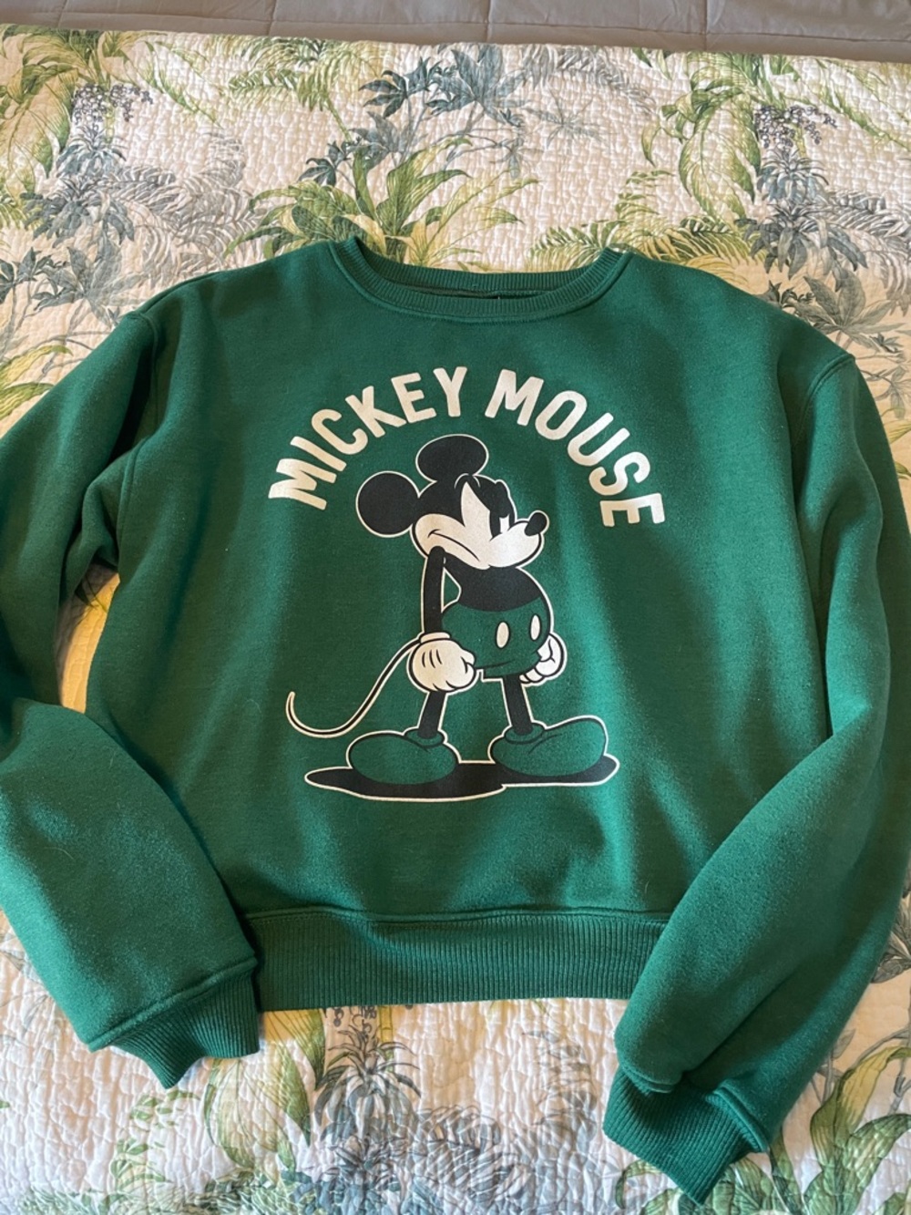 Disney Green Mickey Mouse Crewneck Sweatshirt